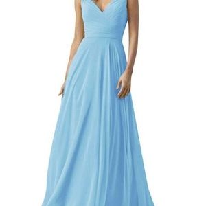 XJLY A-Line V-Neck Chiffon Dress